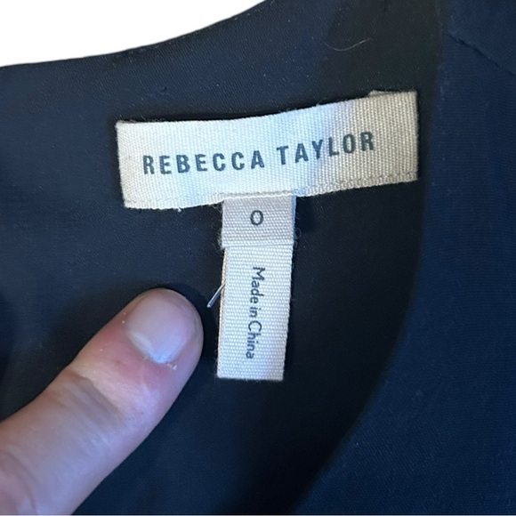 Rebecca Taylor Sleeveless Fringe Trim Shift Dress Black Size 0 - Picture 5 of 12